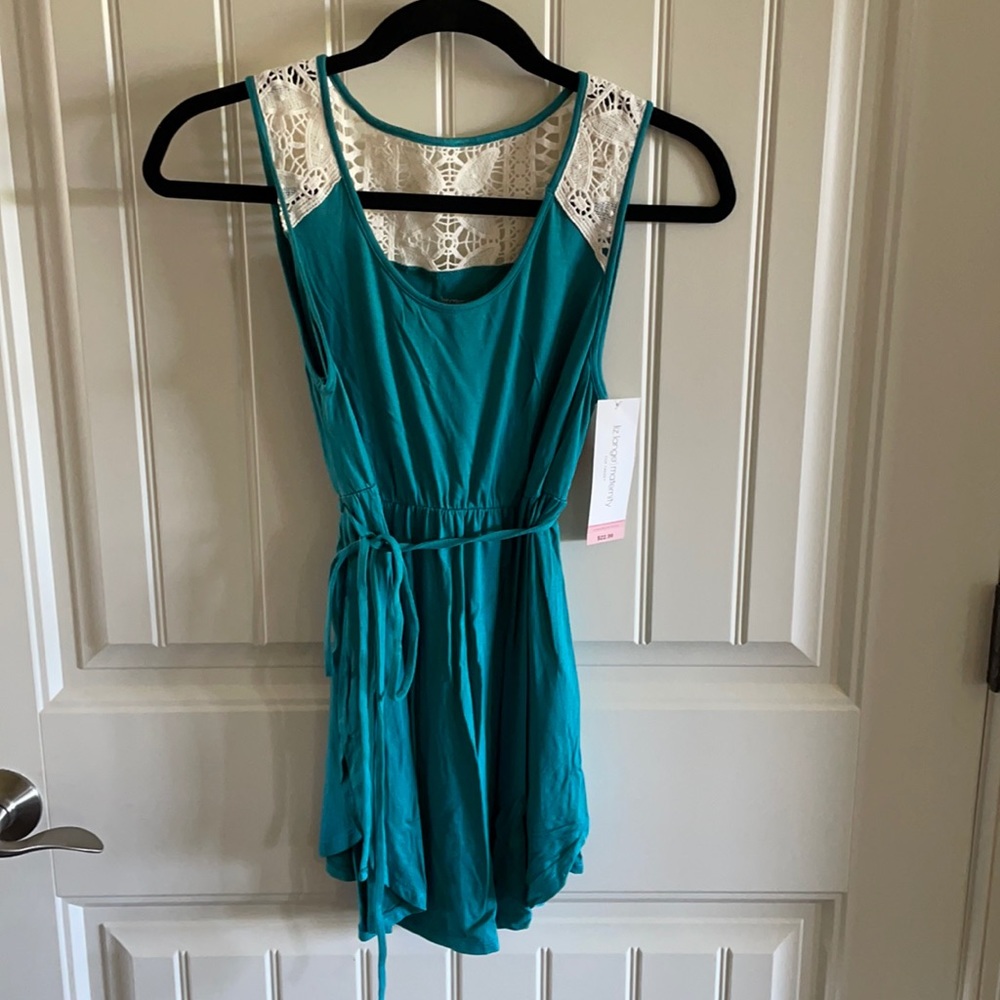 NWT Liz Lange maternity tank top crochet detail XS